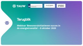 Terugblik op succesvol webinar ‘Bewonersinitiatieven in de energietransitie’