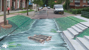 Wereldberoemde straattekenaars visualiseren watergang Wijk bij Duurstede in 3D